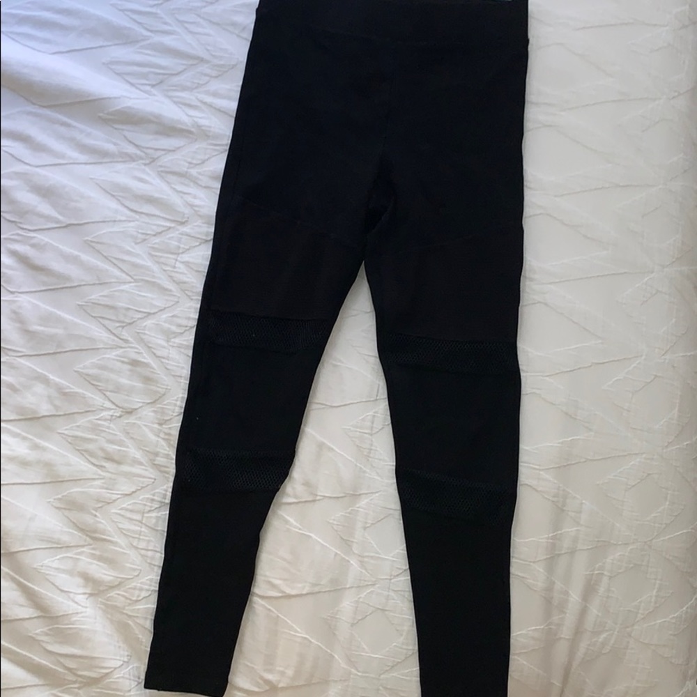 TopShop banded mesh black leggings (size 6)